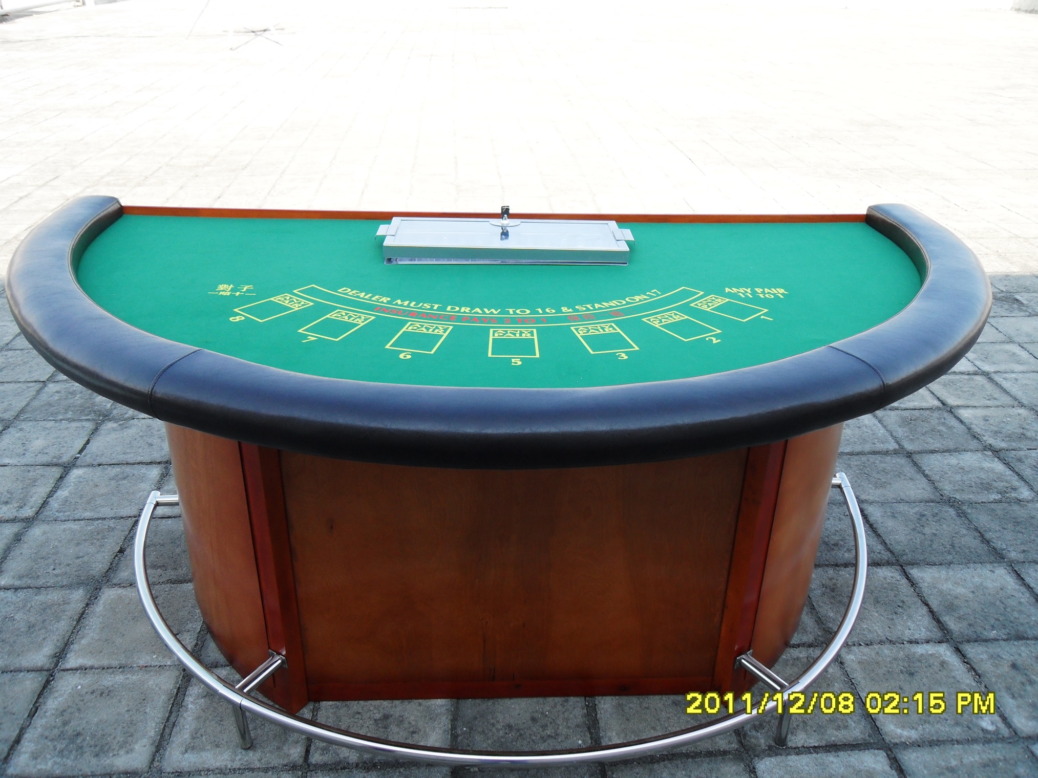 21点扑克桌子 可按要求配合桌脚 可按要求加上LOGO印刷图案